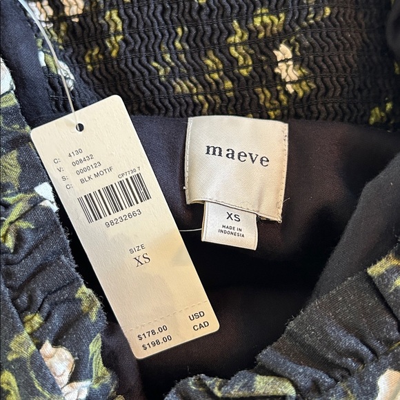 MAEVE LINEN BLEND PUFF-SLEEVE SWEETHEART MIDI DRESS NWT - Picture 7 of 12